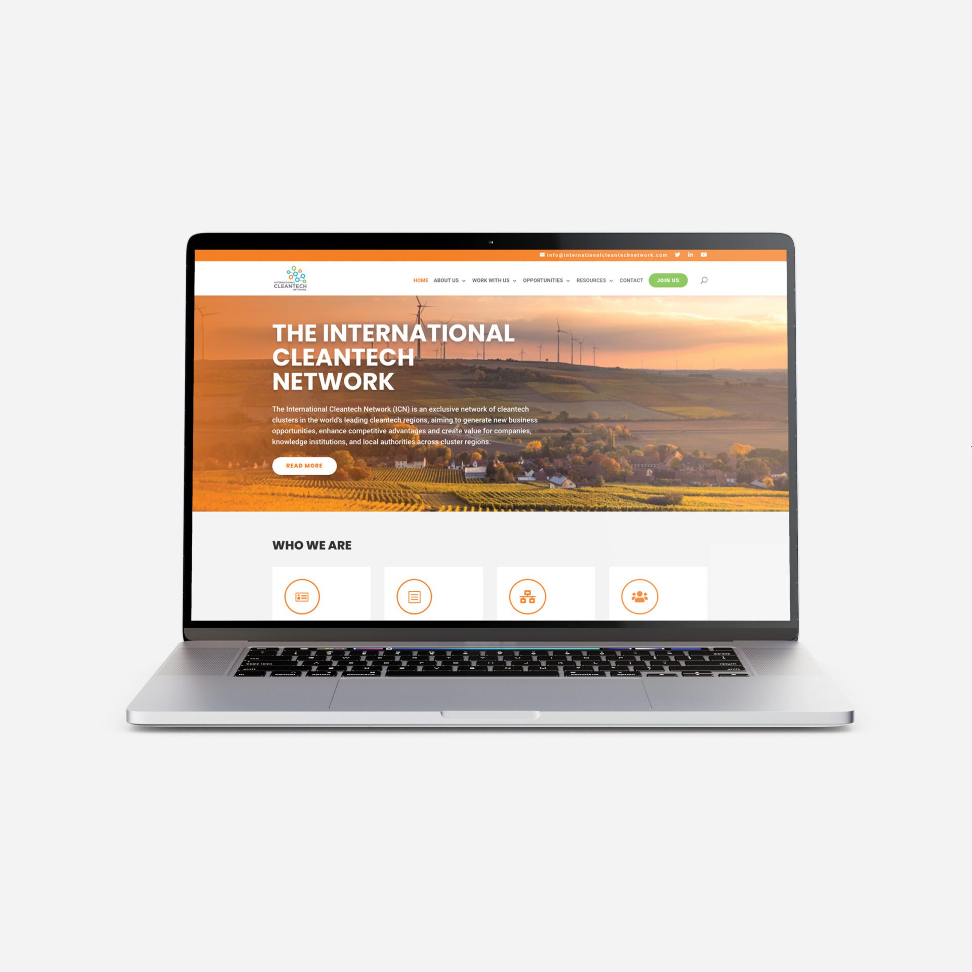 International Cleantech Network website design