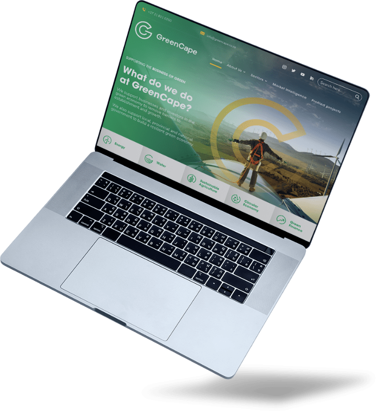 Laptop mockup – GreenCape Website