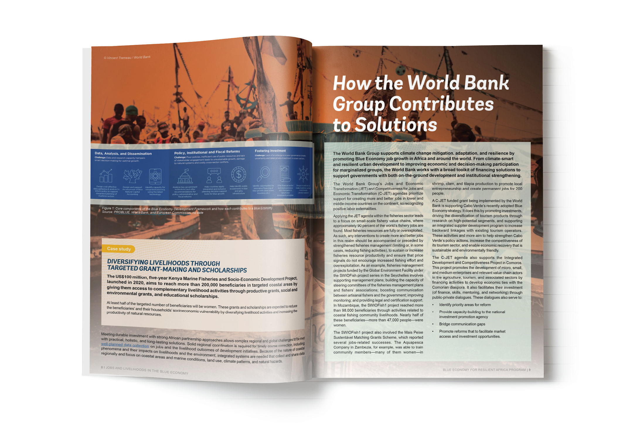 World Bank Blue Economy Double page spreads mockups 5